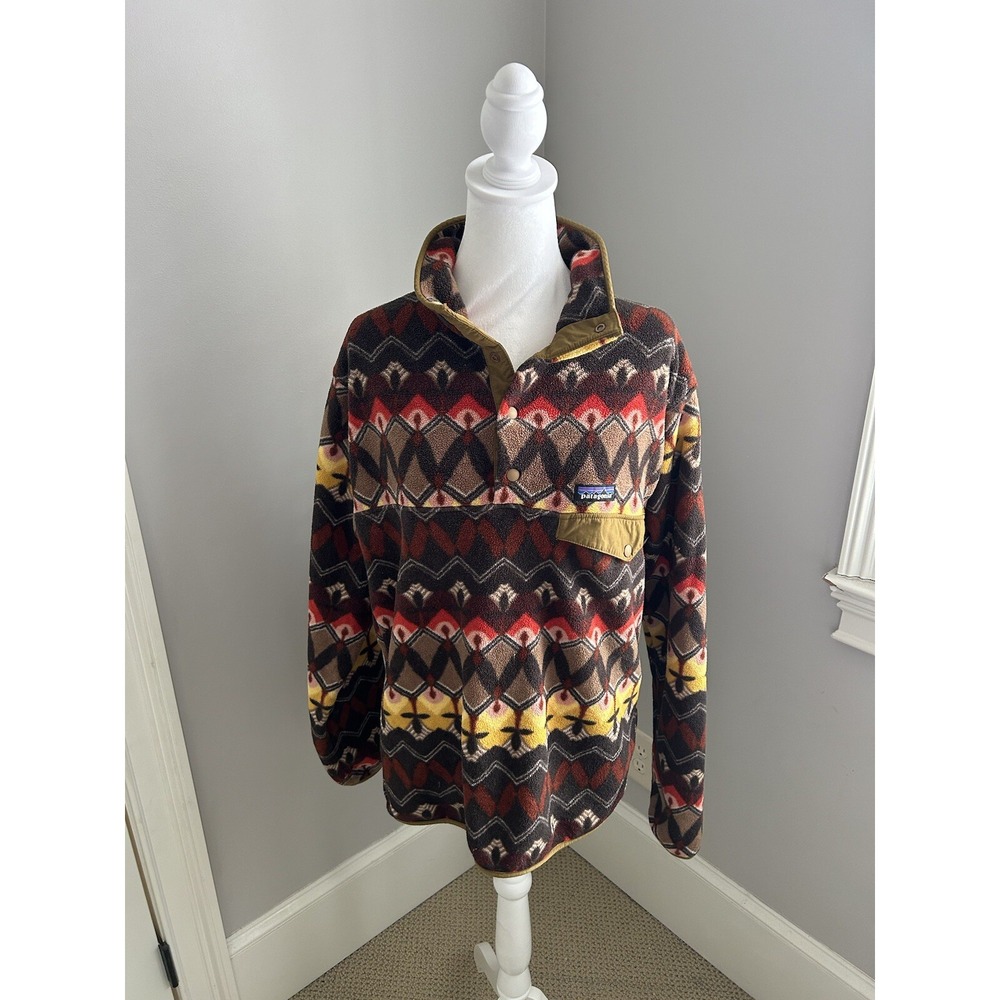 Patagonia Synchilla Snap-T Fleece Pullover Companions Big‎ Logwood Brown S